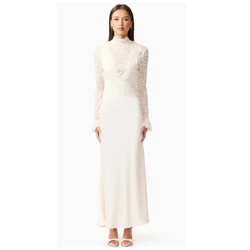 NEW Elliatt Margot Lace Inset Long Sleeve Gown Size Medium